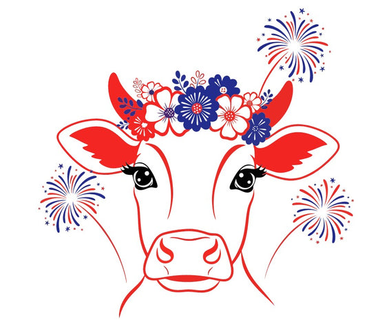 Americana Americana Love of Cows and America! (Ladies)